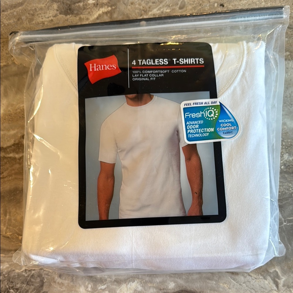 Hanes Men's White T-Shirts - 4 Pack